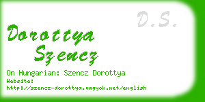 dorottya szencz business card